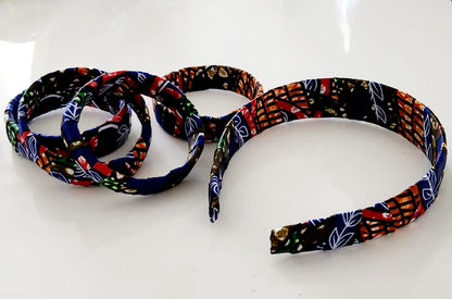 Serre-tête, bracelets en wax "Esther"